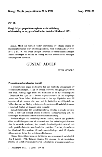Omslaget till prop. 1971:36