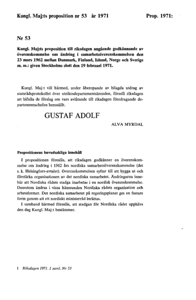 Omslaget till prop. 1971:53