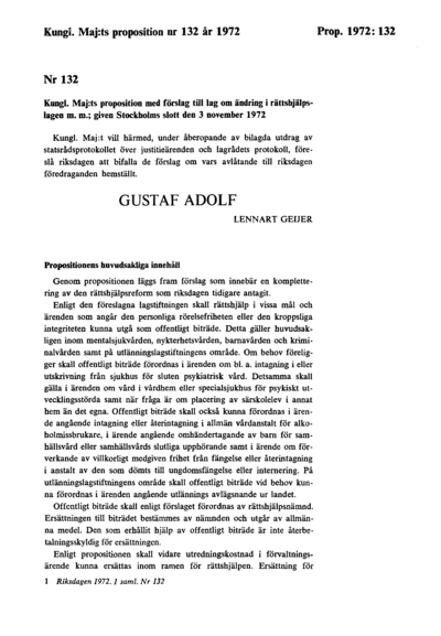 Omslaget till prop. 1972:132