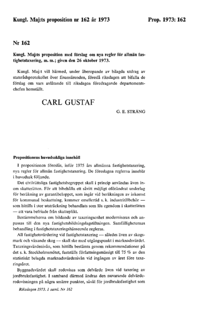 Omslaget till prop. 1973:162