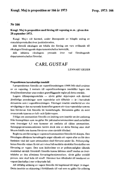 Omslaget till prop. 1973:166