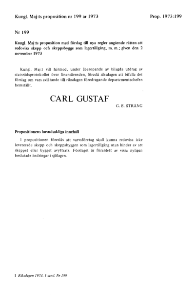 Omslaget till prop. 1973:199