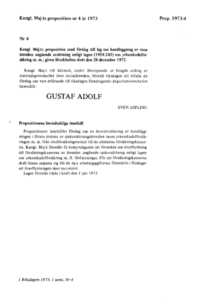 Omslaget till prop. 1973:4