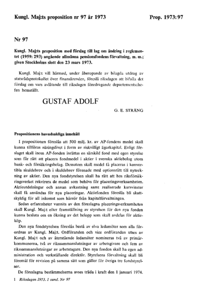 Omslaget till prop. 1973:97