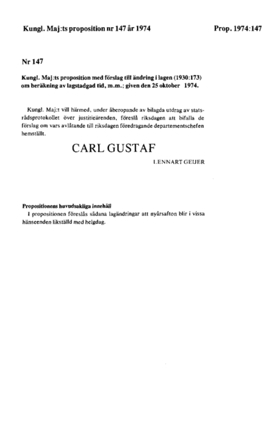 Omslaget till prop. 1974:147