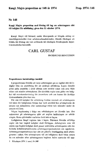 Omslaget till prop. 1974:148