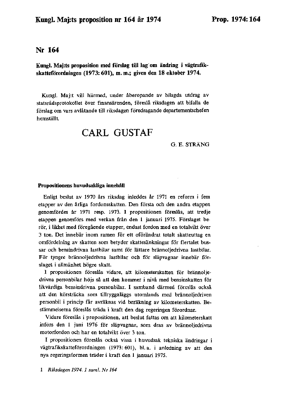 Omslaget till prop. 1974:164