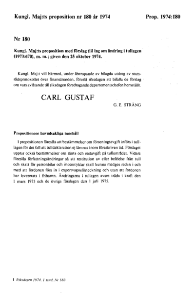 Omslaget till prop. 1974:180