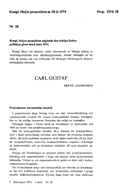 Omslaget till prop. 1974:28
