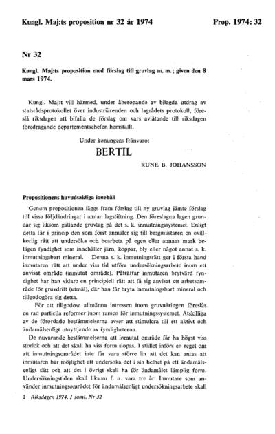 Omslaget till prop. 1974:32