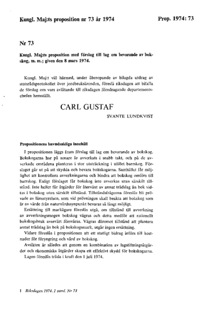 Omslaget till prop. 1974:73