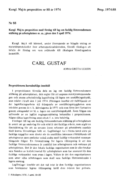 Omslaget till prop. 1974:88