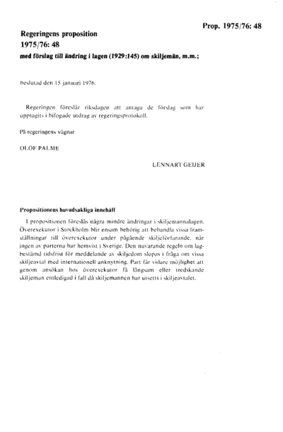 Omslaget till prop. 1975/76:48