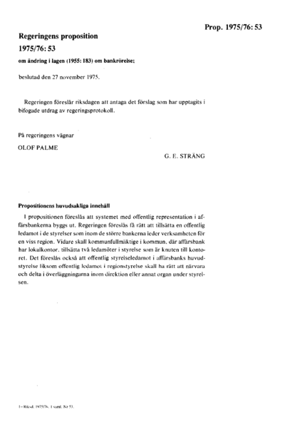 Omslaget till prop. 1975/76:53