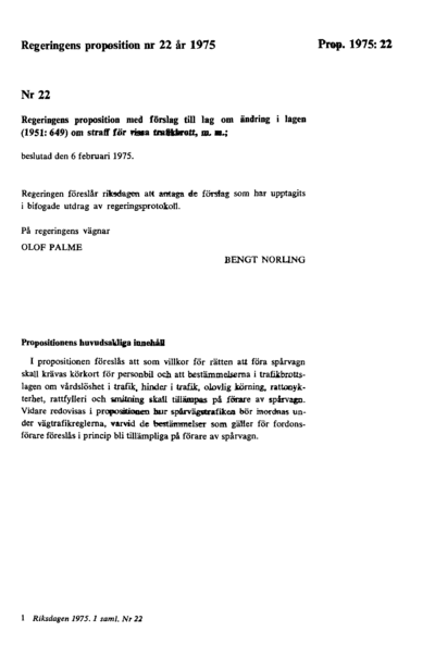 Omslaget till prop. 1975:22