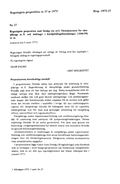 Omslaget till prop. 1975:37