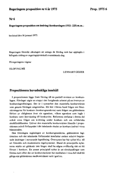 Omslaget till prop. 1975:6