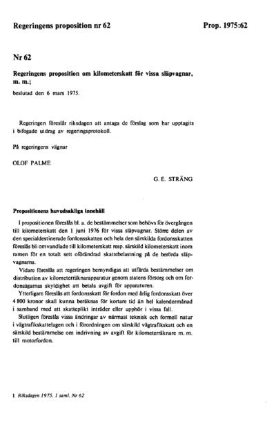 Omslaget till prop. 1975:62