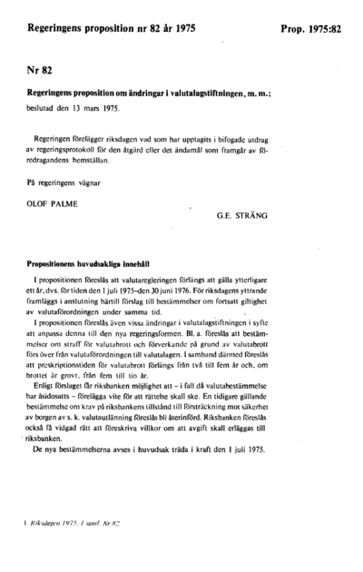 Omslaget till prop. 1975:82
