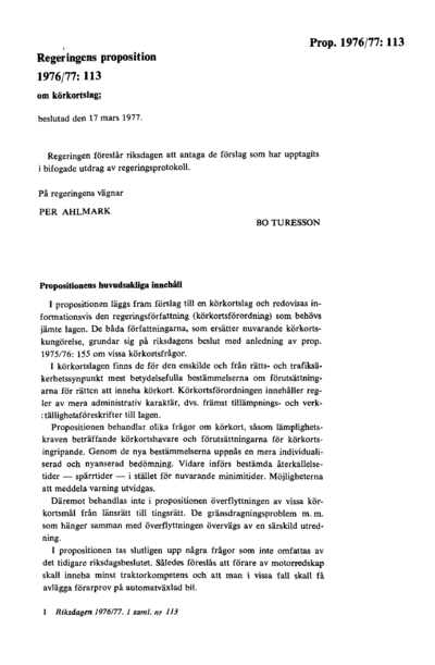 Omslaget till prop. 1976/77:113