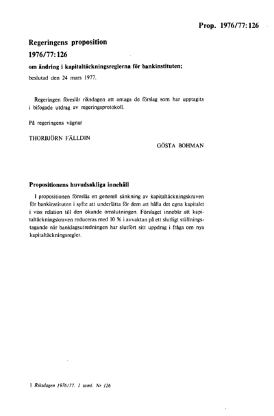 Omslaget till prop. 1976/77:126