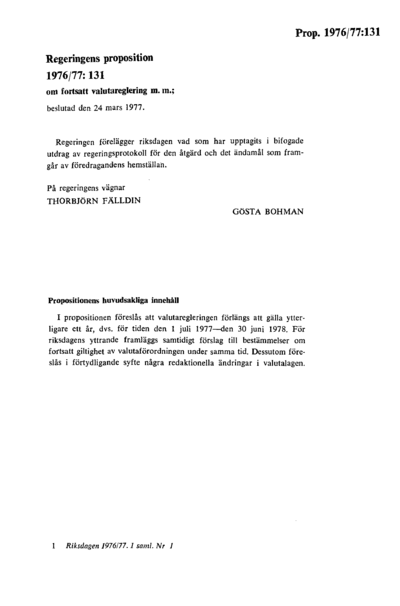 Omslaget till prop. 1976/77:131