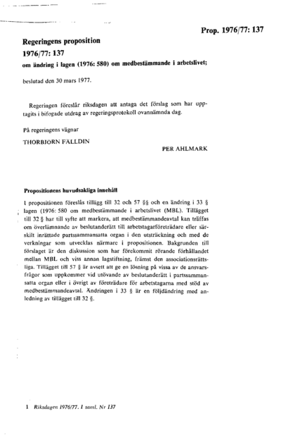 Omslaget till prop. 1976/77:137
