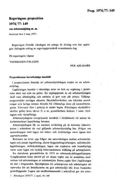 Omslaget till prop. 1976/77:149