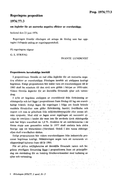 Omslaget till prop. 1976/77:3
