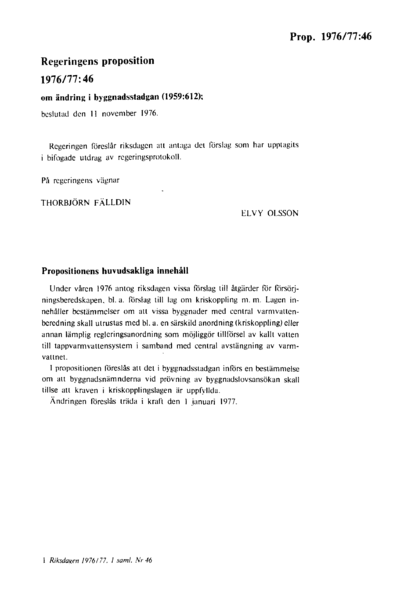Omslaget till prop. 1976/77:46