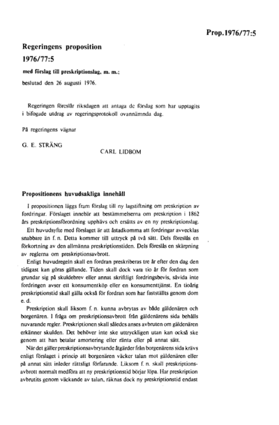 Omslaget till prop. 1976/77:5
