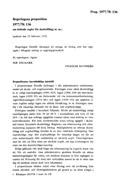 Omslaget till prop. 1977/78:136