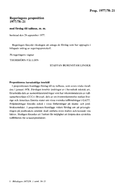 Omslaget till prop. 1977/78:21