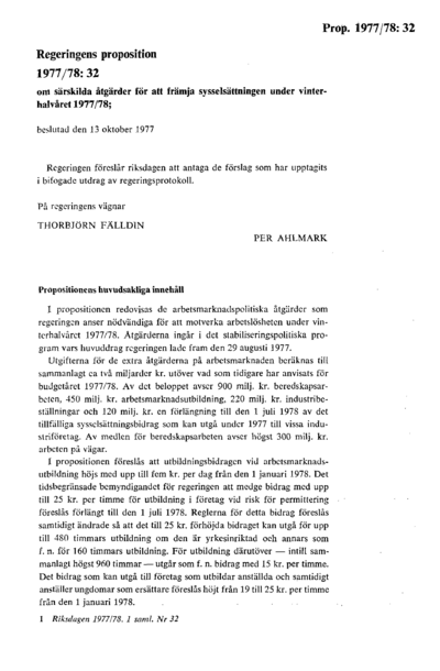 Omslaget till prop. 1977/78:32