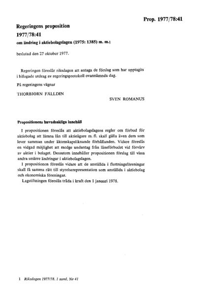 Omslaget till prop. 1977/78:41