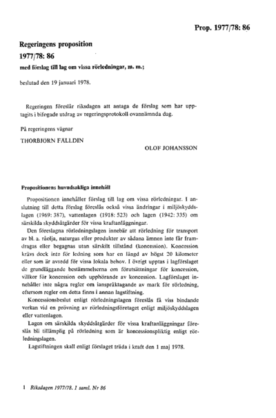 Omslaget till prop. 1977/78:86