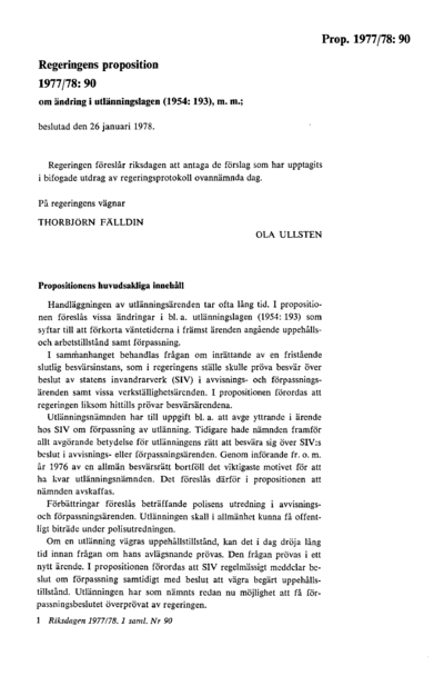 Omslaget till prop. 1977/78:90