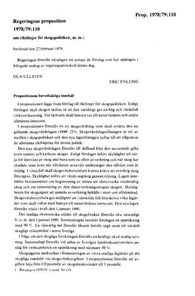 Omslaget till prop. 1978/79:110