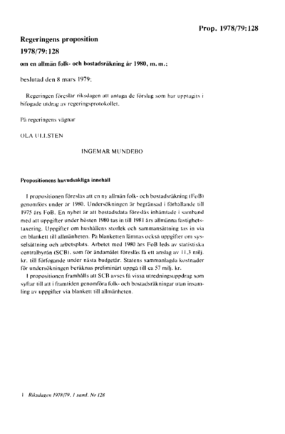 Omslaget till prop. 1978/79:128