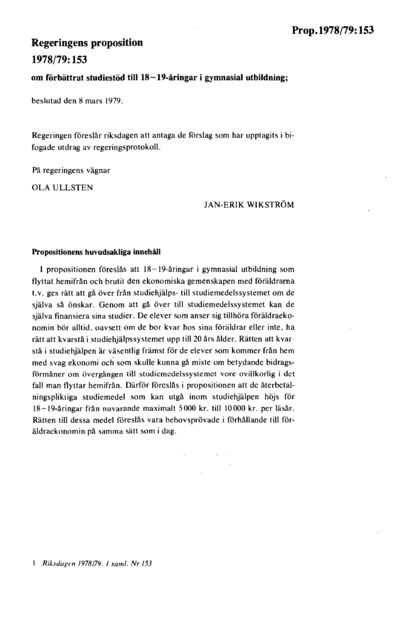 Omslaget till prop. 1978/79:153
