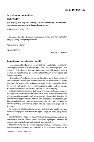 Omslaget till prop. 1978/79:157