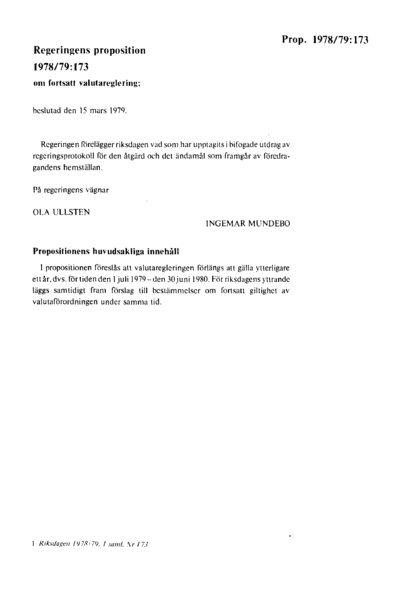 Omslaget till prop. 1978/79:173