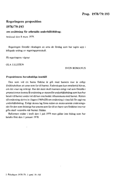 Omslaget till prop. 1978/79:193