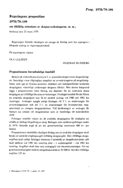 Omslaget till prop. 1978/79:199
