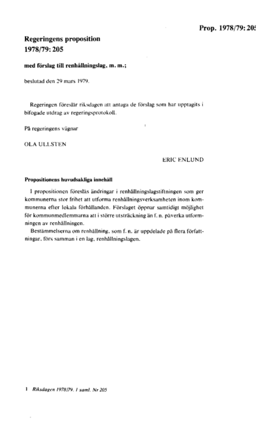 Omslaget till prop. 1978/79:205