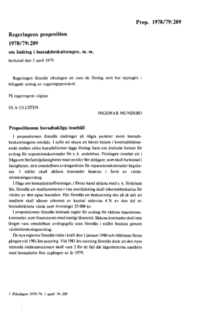 Omslaget till prop. 1978/79:209