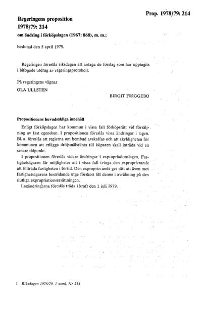 Omslaget till prop. 1978/79:214