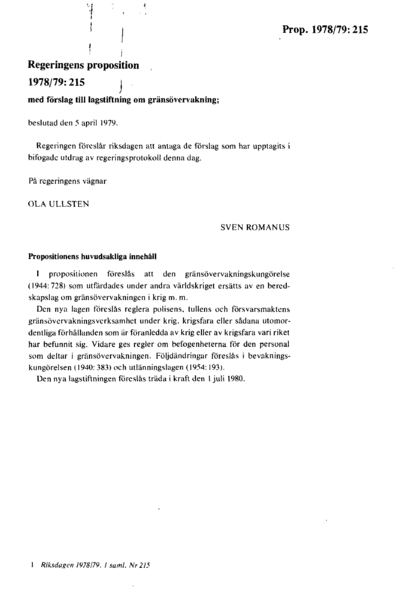 Omslaget till prop. 1978/79:215