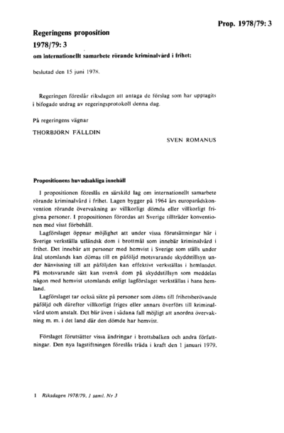 Omslaget till prop. 1978/79:3