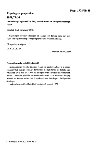 Omslaget till prop. 1978/79:38